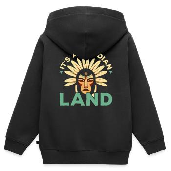 Tag der indigenen Ureinwohner Amerikas - Kinder Premium Organic Zip Hoodie - Schwarz - Hinten - AI Model Kid Male (0cm)