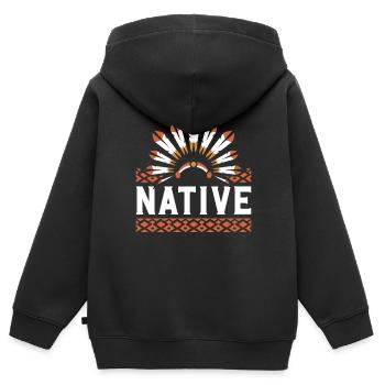 Tag der indigenen Ureinwohner Amerikas - Kinder Premium Organic Zip Hoodie - Schwarz - Hinten - AI Model Kid Male (0cm)