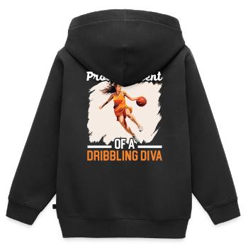 Tochter Basketball Sport Basketball Papa Mama - Kinder Premium Organic Zip Hoodie - Schwarz - Hinten - AI Model Kid Male (0cm)