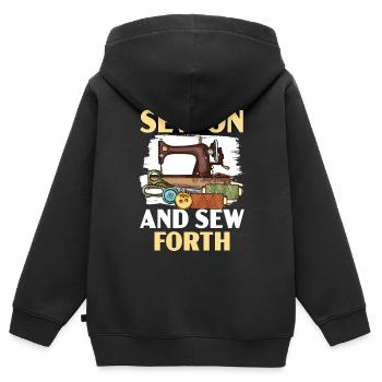 Nähen Ein Nähen Vorwärts Quilten Häkeln Nähen - Kinder Premium Organic Zip Hoodie - Schwarz - Hinten - AI Model Kid Male (0cm)