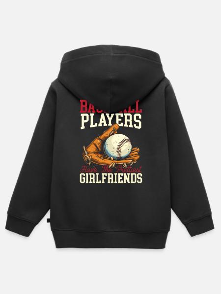 Baseball-Freundin Sportliebhaber Baseball-Fan - Kinder Premium Organic Zip Hoodie - Schwarz