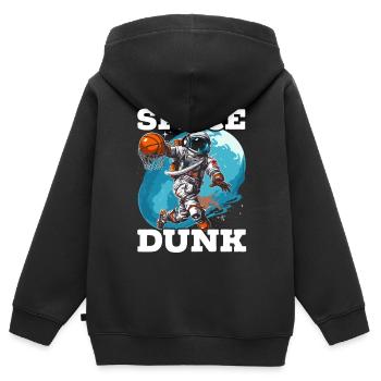 Astronaut Basketball Outerspace Basketballspieler - Kinder Premium Organic Zip Hoodie - Schwarz - Hinten - AI Model Kid Male (0cm)