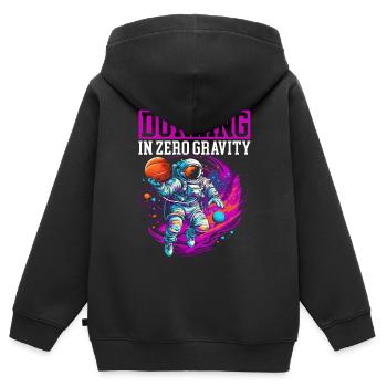 Astronaut Basketball Outerspace Basketballspieler - Kinder Premium Organic Zip Hoodie - Schwarz - Hinten - AI Model Kid Male (0cm)