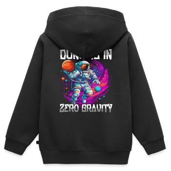 Astronaut Basketball Outerspace Basketballspieler - Kinder Premium Organic Zip Hoodie - Schwarz - Hinten - AI Model Kid Male (0cm)