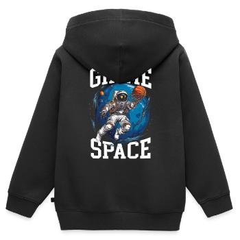 Astronaut Basketball Outerspace Basketballspieler - Kinder Premium Organic Zip Hoodie - Schwarz - Hinten - AI Model Kid Male (0cm)