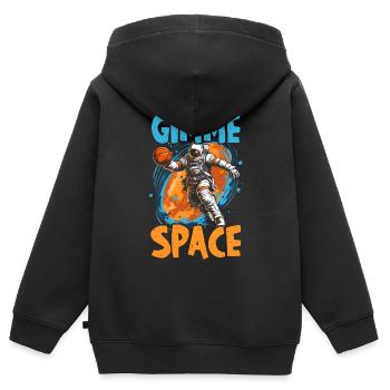 Astronaut Basketball Outerspace Basketballspieler - Kinder Premium Organic Zip Hoodie - Schwarz - Hinten - AI Model Kid Male (0cm)