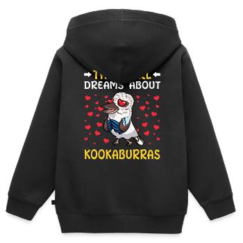 Laughing Hans Vogel Jägerliest - Sweat Premium à capuche zippé enfant bio - noir - Dos - AI Model Kid Male (0cm)