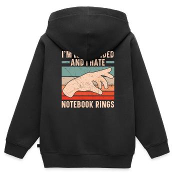 I'm left-handed and I hate notebook rings - Kids Premium Organic Zip-up Hoodie - black - Back - AI Model Kid Male (0cm)