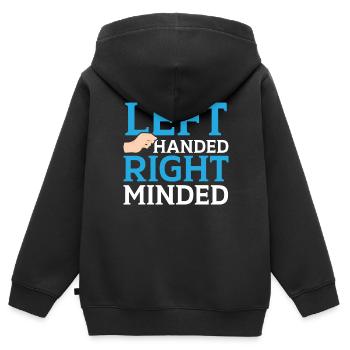 Gaucher Gaucher Gaucher lien - Sweat Premium à capuche zippé enfant bio - noir - Dos - AI Model Kid Male (0cm)