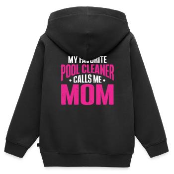 Nettoyage de piscine Travail Gardien de piscine - Sweat Premium à capuche zippé enfant bio - noir - Dos - AI Model Kid Male (0cm)