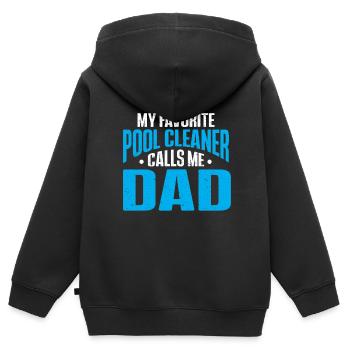 Nettoyage de piscine Travail Gardien de piscine - Sweat Premium à capuche zippé enfant bio - noir - Dos - AI Model Kid Male (0cm)