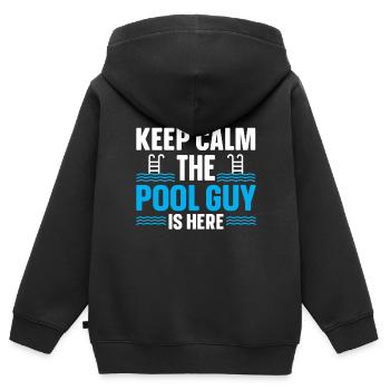 Nettoyage de piscine Travail Gardien de piscine - Sweat Premium à capuche zippé enfant bio - noir - Dos - AI Model Kid Male (0cm)