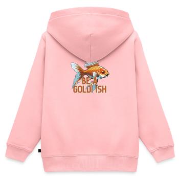 Soyez un modèle de poisson rouge pour - Sweat Premium à capuche zippé enfant bio - rose - Dos - AI Model Kid Female (0cm)