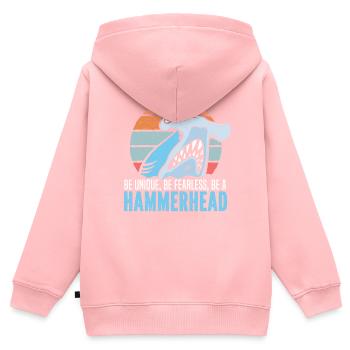 Hammerhead Shark Lover Marine Biology Underwater - Sweat Premium à capuche zippé enfant bio - rose - Dos - AI Model Kid Female (0cm)