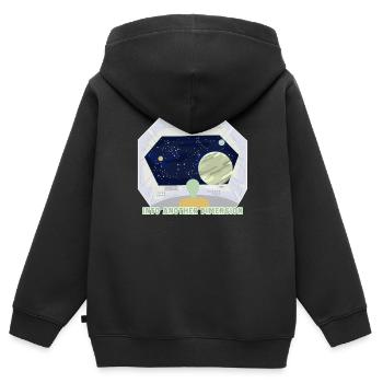 Dans une autre dimension extraterrestre OVNI - Sweat Premium à capuche zippé enfant bio - noir - Dos - AI Model Kid Male (0cm)