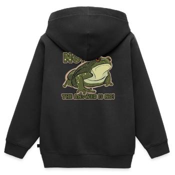 La réponse est pas de crapaud rainette têtard - Sweat Premium à capuche zippé enfant bio - noir - Dos - AI Model Kid Male (0cm)
