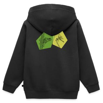 Kröte Kaulquappe Laubfrosch Froschzüchter Frosch - Kinder Premium Organic Zip Hoodie - Schwarz - Hinten - AI Model Kid Male (0cm)