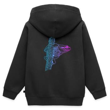 Laubfrosch Kröte Kaulquappe Froschzüchter Frosch - Kinder Premium Organic Zip Hoodie - Schwarz - Hinten - AI Model Kid Male (0cm)