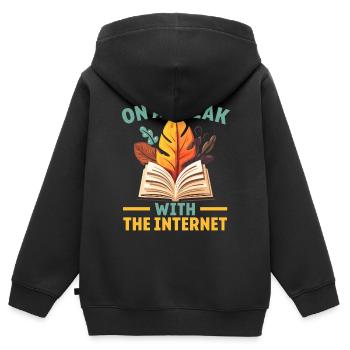 Digital Detox Mobile Phone Fasting Go Offline - Sweat Premium à capuche zippé enfant bio - noir - Dos - AI Model Kid Male (0cm)