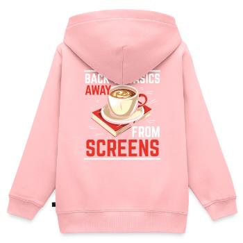 Digital Detox Handy Fasten Go Offline - Kinder Premium Organic Zip Hoodie - Rosa - Hinten - AI Model Kid Female (0cm)