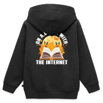 Digital Detox Mobile Phone Fasting Go Offline - Sweat Premium à capuche zippé enfant bio - noir - Dos - AI Model Kid Male (0cm)