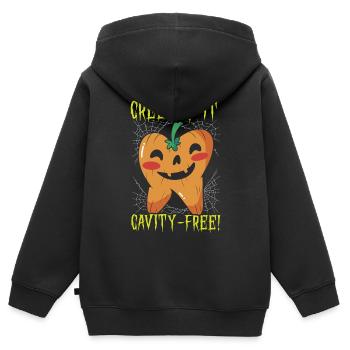 Does it crawl tooth decay free! - Kids Premium Organic Zip-up Hoodie - black - Back - AI Model Kid Male (0cm)
