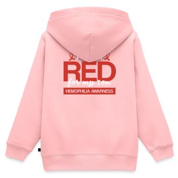Hämophilie-Krieger-Störung Hämophilie-Bewusstsein - Kinder Premium Organic Zip Hoodie - Rosa - Hinten - AI Model Kid Female (0cm)