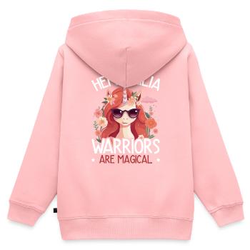 Hämophilie-Krieger-Störung Hämophilie-Bewusstsein - Kinder Premium Organic Zip Hoodie - Rosa - Hinten - AI Model Kid Female (0cm)