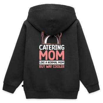 Service traiteur Restauration Chef serveur - Sweat Premium à capuche zippé enfant bio - noir - Dos - AI Model Kid Male (0cm)
