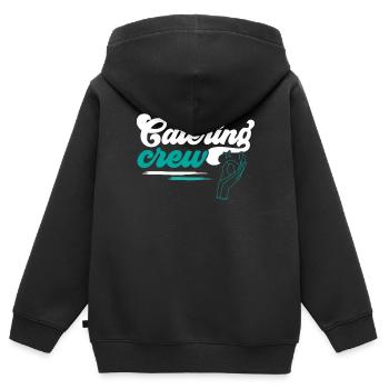 Service traiteur Restauration Chef serveur - Sweat Premium à capuche zippé enfant bio - noir - Dos - AI Model Kid Male (0cm)
