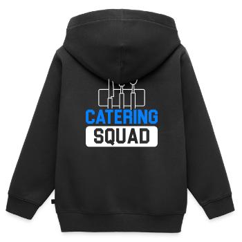 Service traiteur Restauration Chef serveur - Sweat Premium à capuche zippé enfant bio - noir - Dos - AI Model Kid Male (0cm)