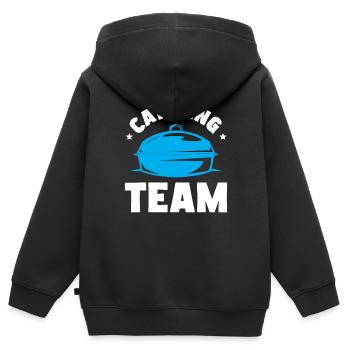 Service traiteur Restauration Chef serveur - Sweat Premium à capuche zippé enfant bio - noir - Dos - AI Model Kid Male (0cm)