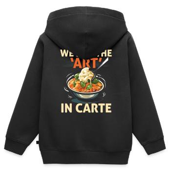 Service traiteur Restauration Chef serveur - Sweat Premium à capuche zippé enfant bio - noir - Dos - AI Model Kid Male (0cm)