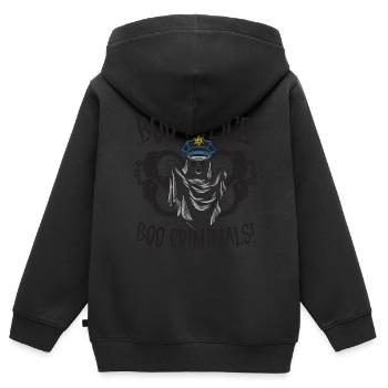 Buh Polizei, Buh Kriminelle! Polizist Halloween - Kinder Premium Organic Zip Hoodie - Schwarz - Hinten - AI Model Kid Male (0cm)