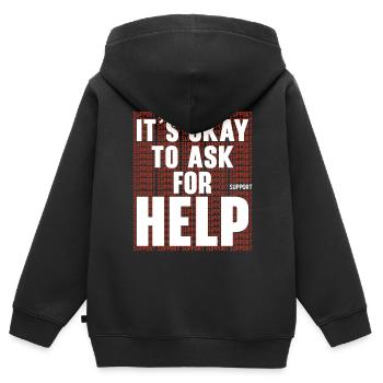 Journée de l’unité Anti Intimidation Prévention Gentillesse - Sweat Premium à capuche zippé enfant bio - noir - Dos - AI Model Kid Male (0cm)