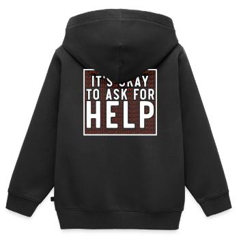 Tag der Einheit, Anti-Mobbing, Mobbing-Prävention, Freundlichkeit - Kinder Premium Organic Zip Hoodie - Schwarz - Hinten - AI Model Kid Male (0cm)