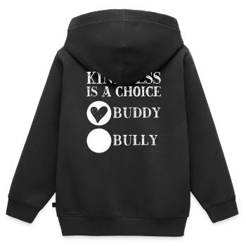 Journée de l’unité Anti Intimidation Prévention Gentillesse - Sweat Premium à capuche zippé enfant bio - noir - Dos - AI Model Kid Male (0cm)