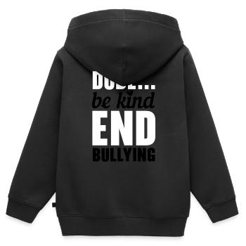 Unity Day Anti-Mobbing-Mobbing-Prävention Freundlichkeit - Kinder Premium Organic Zip Hoodie - Schwarz - Hinten - AI Model Kid Male (0cm)