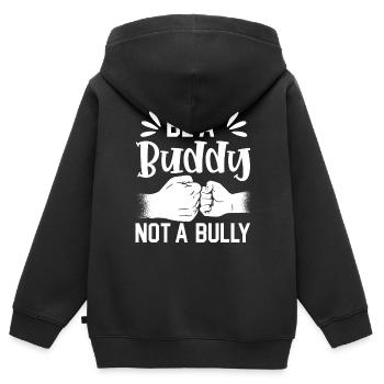 Journée de l’unité Anti Intimidation Prévention Gentillesse - Sweat Premium à capuche zippé enfant bio - noir - Dos - AI Model Kid Male (0cm)