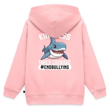Journée de l’unité Anti Intimidation Prévention Gentillesse - Sweat Premium à capuche zippé enfant bio - rose - Dos - AI Model Kid Female (0cm)