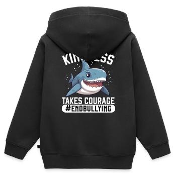 Journée de l’unité Anti Intimidation Prévention Gentillesse - Sweat Premium à capuche zippé enfant bio - noir - Dos - AI Model Kid Male (0cm)