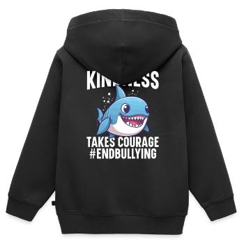 Unity Day Anti-Mobbing-Mobbing-Prävention Freundlichkeit - Kinder Premium Organic Zip Hoodie - Schwarz - Hinten - AI Model Kid Male (0cm)
