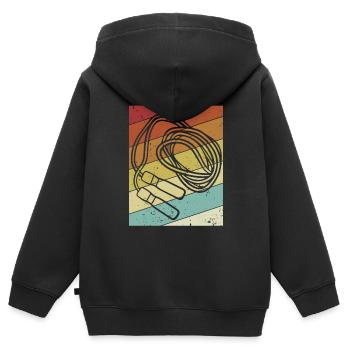 Vitesse de saut rétro saut saut professionnel - Sweat Premium à capuche zippé enfant bio - noir - Dos - AI Model Kid Male (0cm)