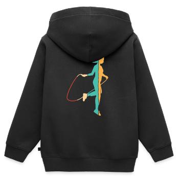 Vitesse de saut rétro saut saut professionnel - Sweat Premium à capuche zippé enfant bio - noir - Dos - AI Model Kid Male (0cm)