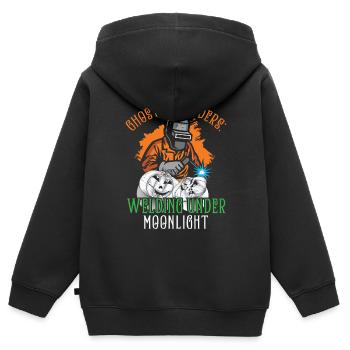 Broyeurs fantomatiques: soudure au clair de lune - Sweat Premium à capuche zippé enfant bio - noir - Dos - AI Model Kid Male (0cm)