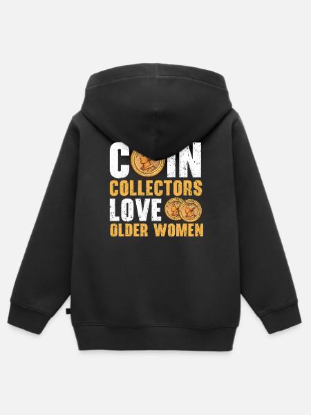 Münzsammler Numismatiker Münzsammler - Kinder Premium Organic Zip Hoodie - Schwarz
