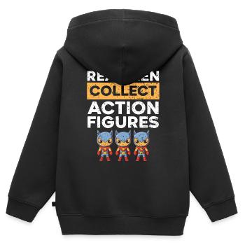 Actionfigur Sammler Hobby Spielzeug Sammlung - Kinder Premium Organic Zip Hoodie - Schwarz - Hinten - AI Model Kid Male (0cm)