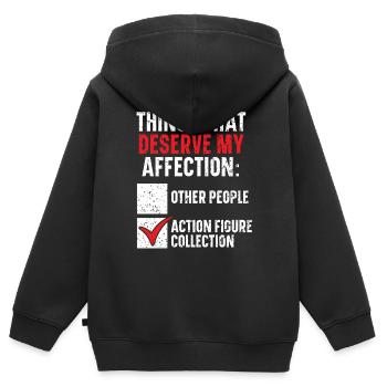Actionfigur Sammler Hobby Spielzeug Sammlung - Kinder Premium Organic Zip Hoodie - Schwarz - Hinten - AI Model Kid Male (0cm)