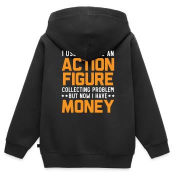 Actionfigur Sammler Hobby Spielzeug Sammlung - Kinder Premium Organic Zip Hoodie - Schwarz - Hinten - AI Model Kid Male (0cm)