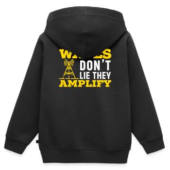 Ham Radio Operator Morse Code Radioactivity - Kids Premium Organic Zip-up Hoodie - black - Back - AI Model Kid Male (0cm)